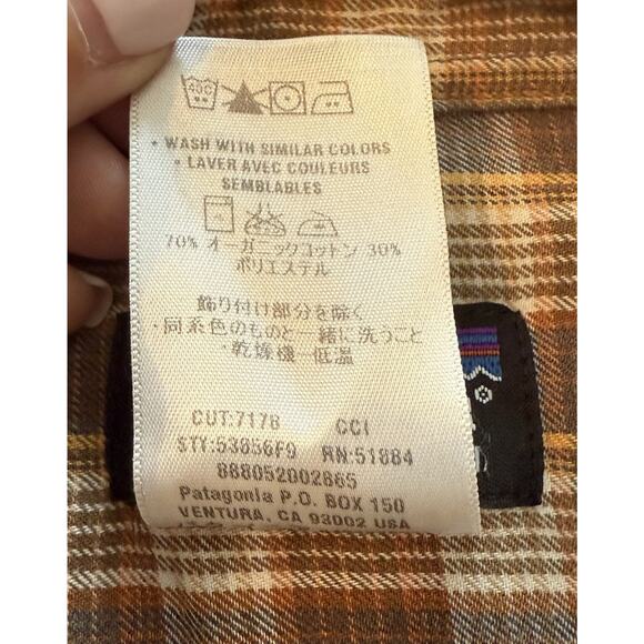 Patagonia Men's LG Brown Plaid Buckshot Shirt Soft Worn Feel Comfy Condition - Picture 9 of 14